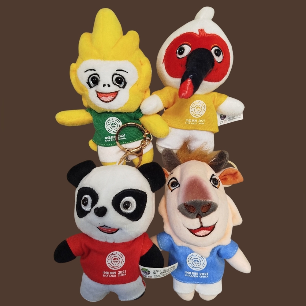 2021 14th National Games of China Shaanxi mascots plush keychain / bag charm set